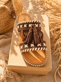 ☀️ Sandales Bohème Chic Camel & Crème